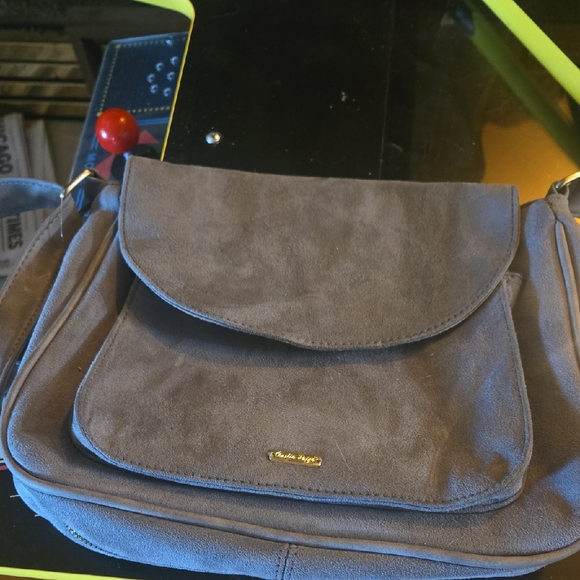 Charles Jourdan Suede Shoulder Bag - Gray - Picture 1 of 4